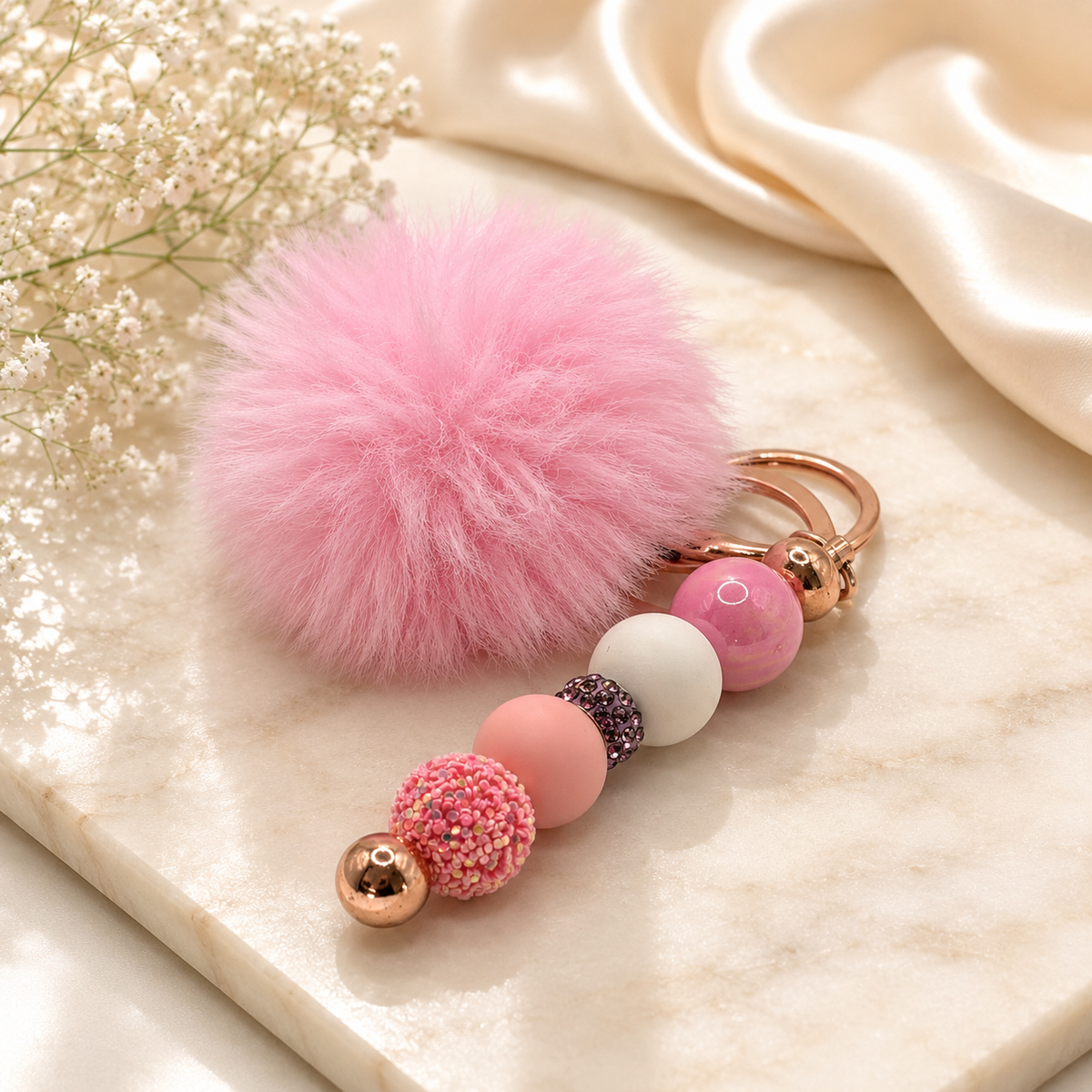 Pink Sparkle Key Ring