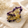 Amethyst Butterfly Hair Clip