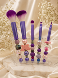 Purple Beaded Makeup Brushes x5