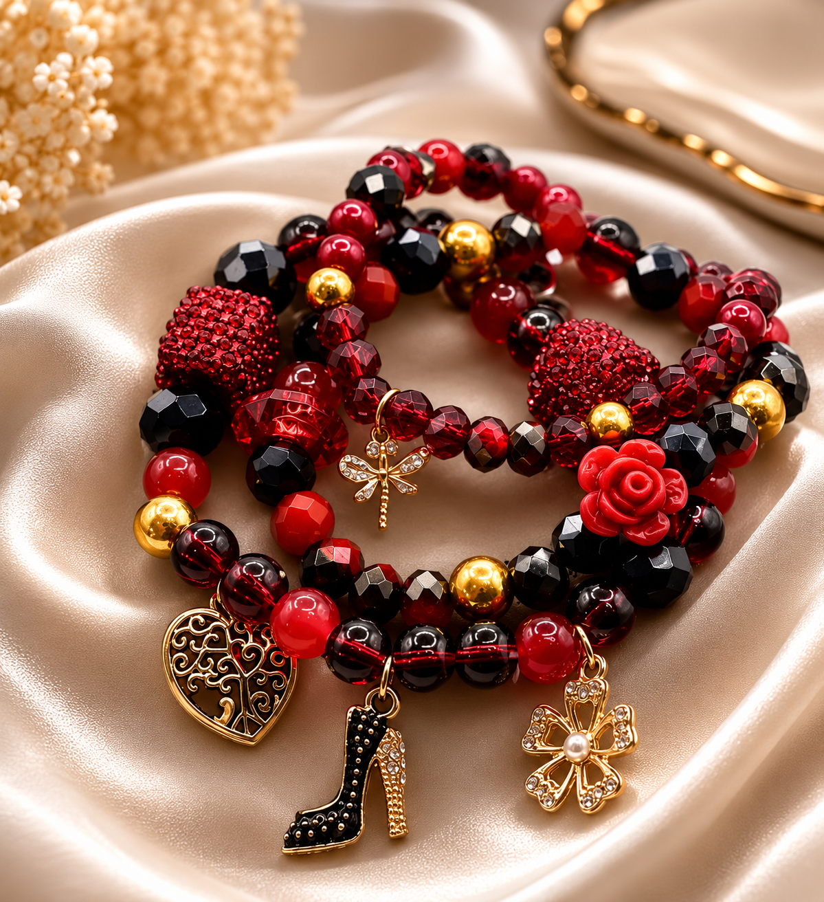Bundle of 3 Bracelets with charms