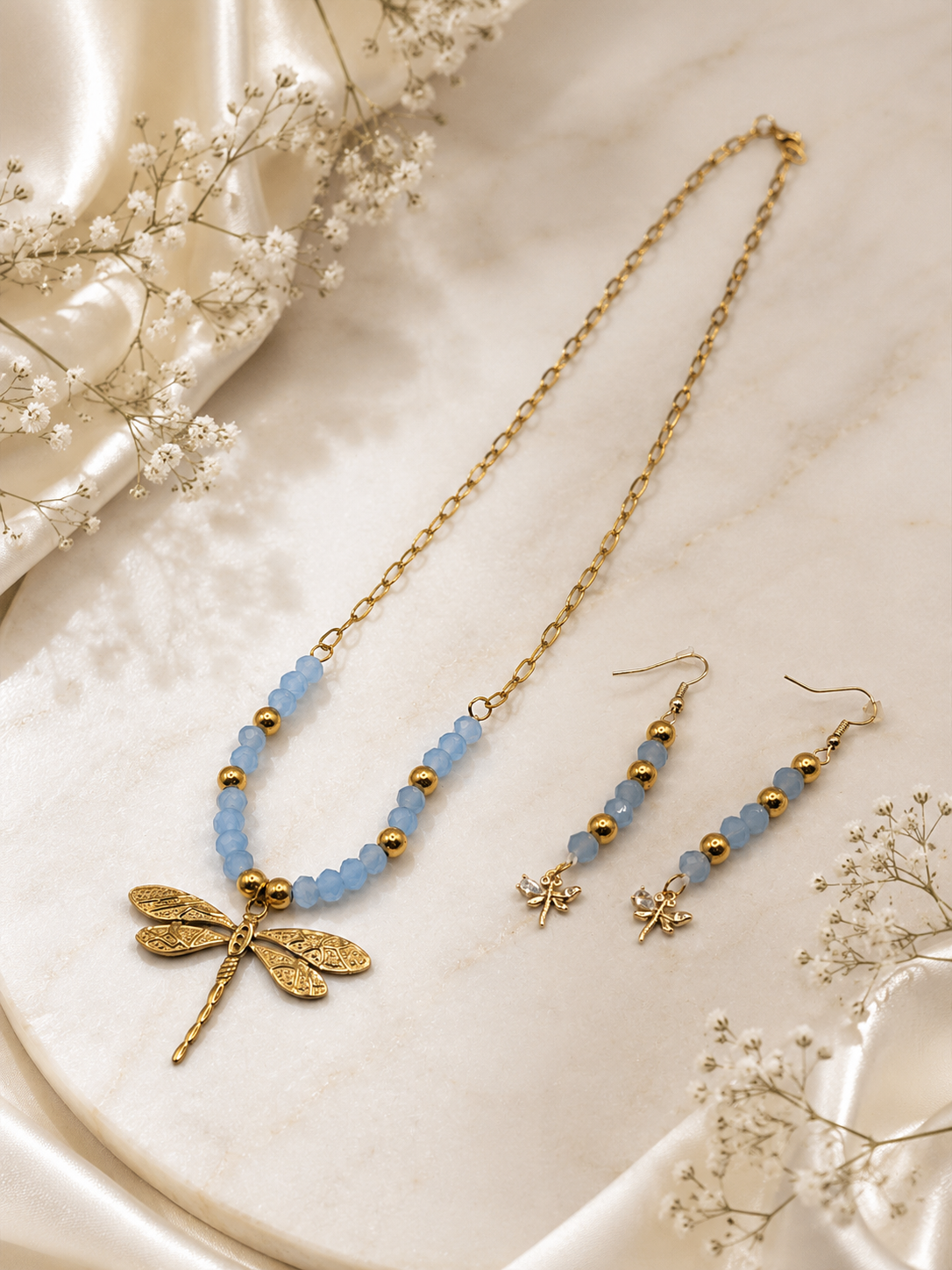 Dragonfly Necklace & Earrings Set