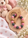 🐦 Pink Bird Baby Teether