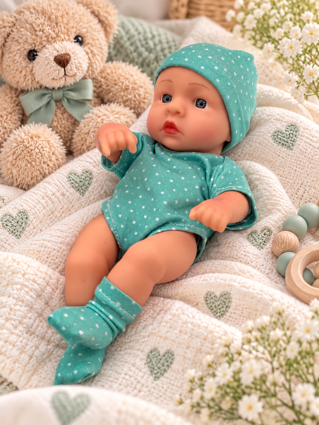 🩵 Little Aqua Silicone Baby Doll