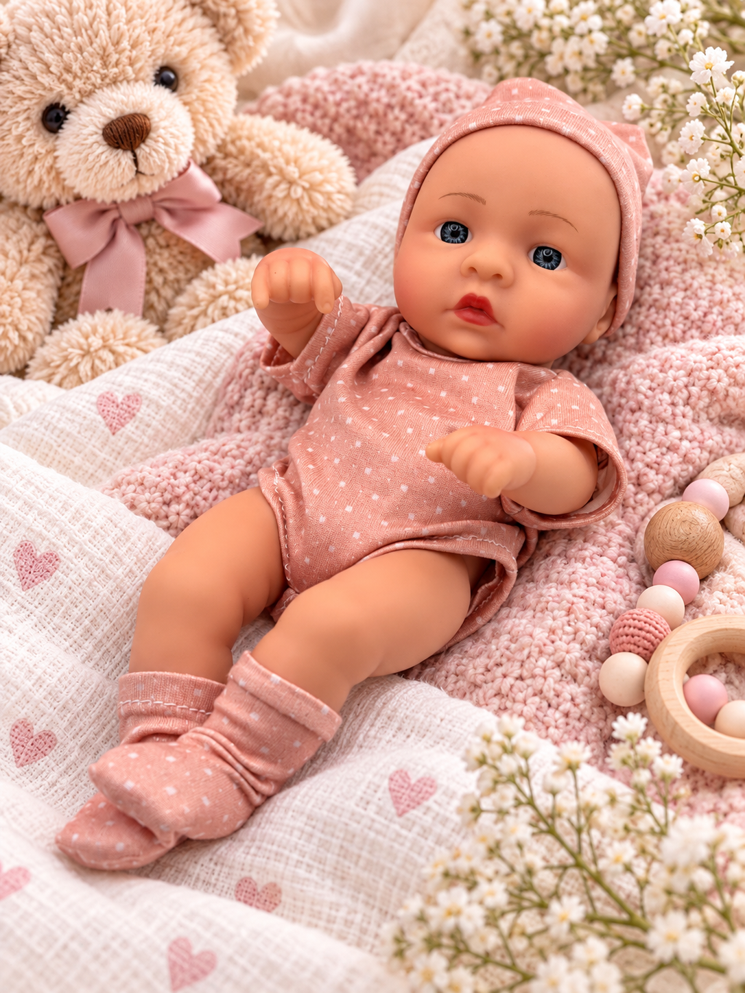 🌸 Little Pink Silicone Baby Doll