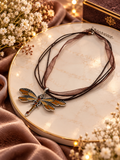🤎 Golden Amber Dragonfly Necklace
