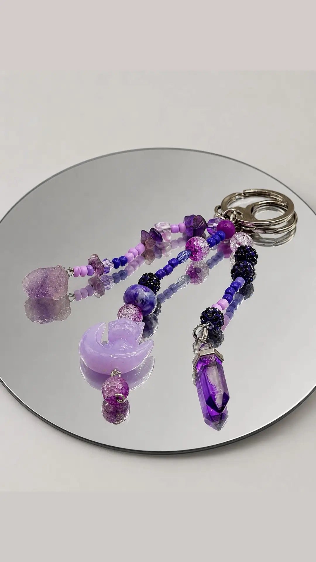 Purple Grace with Silver Hardware (Bag Charm)