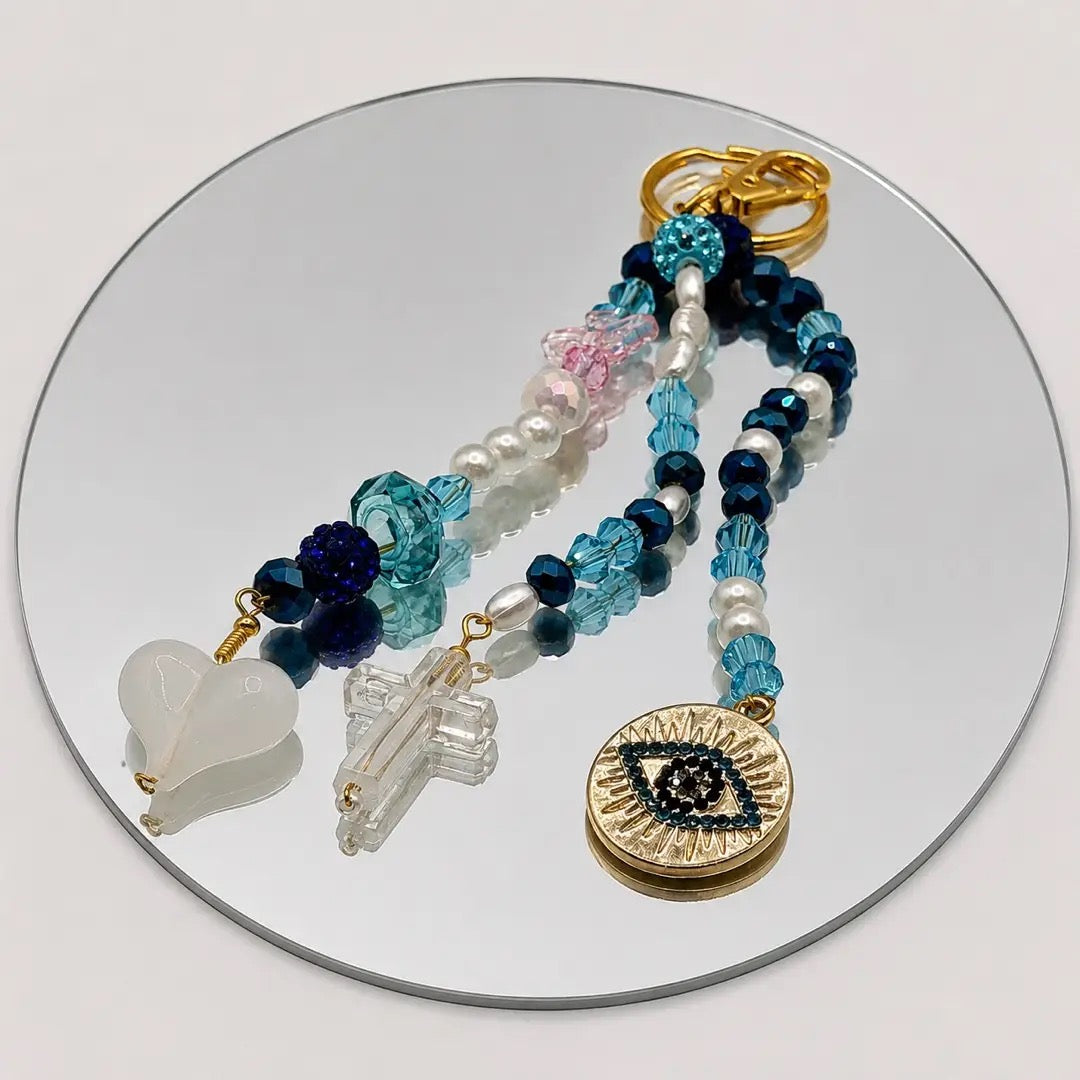 Dimity Blue with Gold Hardware (Phone Charm)