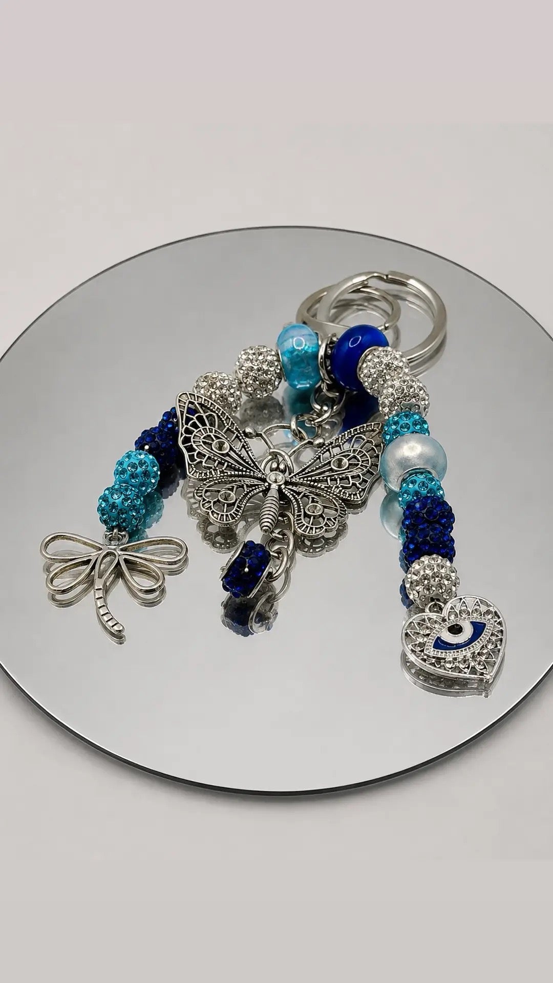 Dimity Blue with a touch of Royal Blue Tim (Bag Charm)