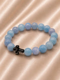 Dimity Blue with Black Cross (Bracelet)